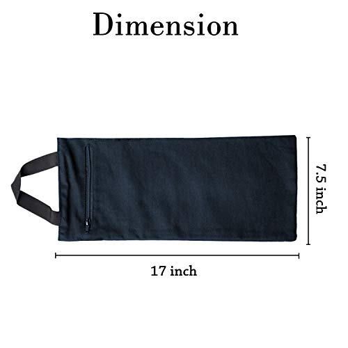 Yoga Sand Bag - Cotton Unfilled for Yoga Weights and Resistance Training, Size- 7.5" X 17" - color: Navy Blue