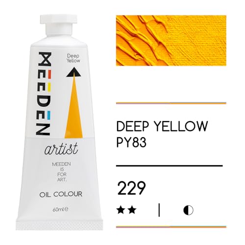 MEEDEN Artist Grade Oil Paint: Deep Yellow - 60ml/2oz Tube | Professional Art Paints and Supplies for Canvas Painting - color: Deep Yellow, size: 2 Fl Oz (Pack of 1)