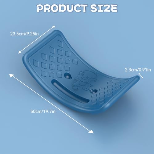 Rocker Board Balancing Training,Balance Board, Plastic Balance Seesaw Board with Elastic Ball, Improves Motor Skills and Build Core Strength, for Kids Toddlers Teens Balance Training, Balance boa - color: blue