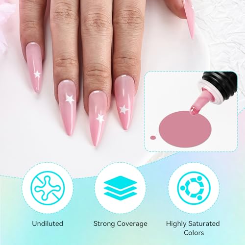 JODSONE 32 Colors Airbrush Gel Nail Polish Kit No-Dilution Airbrush Gel | for Gradient French Effect Nails ,Fine Mist Nail—Ideal for Home or Salon Use, Nail Art Design Salon Kit - color: Airbrush-1