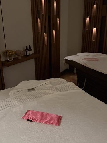 Weighted Lavender Eye Pillow for Yoga, Travel – Sateen Cotton Cover, Flax Seed Filling, Natural Lavender, Hot & Cold Use - color: Purple