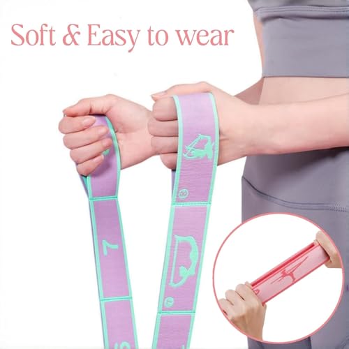 Multi-Loop Stretch Band - Yoga, Pilates, Ballet, and Physical Therapy Stretching Strap for Flexibility, Leg Stretching, and Exercise - Durable Stretching Equipment - color: Blue - 11 Loops