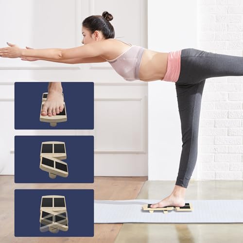 Balance Board for Foot Ankle Rehab, Physical Therapy Board for Plantar Fasciitis Ankle Sprain Achilles Pain, Single Leg Balance Trainer for Home Use with Exercise Guide