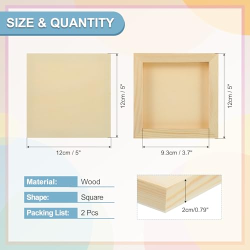 MECCANIXITY 6 Pack Wood Canvas Boards, 5x5 Inch Art Canvases Square Unfinished Wood Panel for Painting, Crafts, DIY Projects, Pouring Art - size: 5x5 Inch