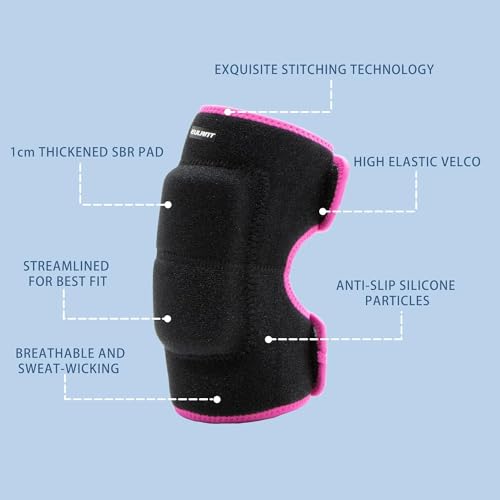 Elbow Pads and Knee Pads for Kids,Protective Pad Sets with Thickened Pad - color: Rose, size: Small