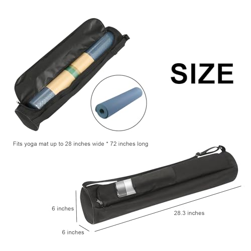 EVEME Yoga Mat Bag for Women & Men,Travel Yoga Gym Bag for 1/4" 1/3" Thick Exercise Yoga Mat,Fitness mat bag,sprot mat pouch - color: Black with cup pocket
