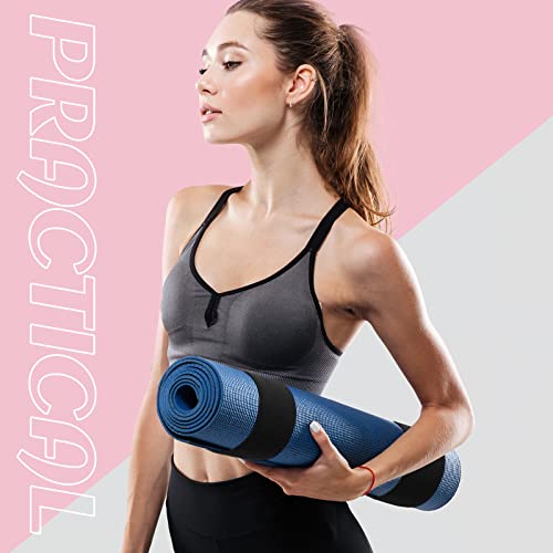 Honoson 4 Pcs Nylon Yoga Mat Strap Stretchable Holder Straps Heavy Duty Bungee Straps Band Adjustable Carrying Strap for Exercise Workout Pilates Yoga Mat Storage Gym, Black