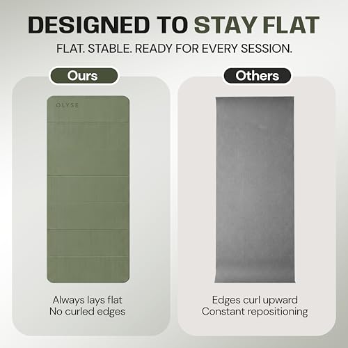 OLYSE Foldable Yoga Mat, Extra Thick 12mm (1/2" inch), 7-Fold, Non-Slip, for Yoga, Pilates, Stretching, HIIT & Home Workout, Green