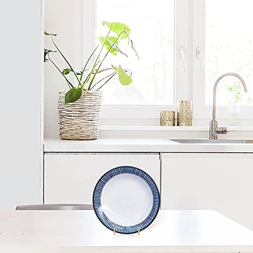 Mocoosy 2 Pack 4 Inch Plate Stands for Display, Gold Metal Display Stands | Square Wire Easel Stands, Plate Holder Display Stands, Frame Stands for Pictures, Photos, Decorative Platters, Table Arts - color: Gold, size: 4 Inch