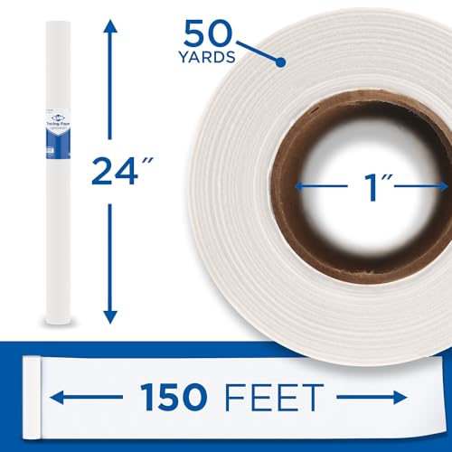 Alvin, Lightweight Tracing Paper Roll, White, Suitable with Ink, Charcoal, Felt Tip Pen, for Sketching or Detailing - 24 inches x 50 yards,1-inch Core - color: White - 50 Yards, size: 24"