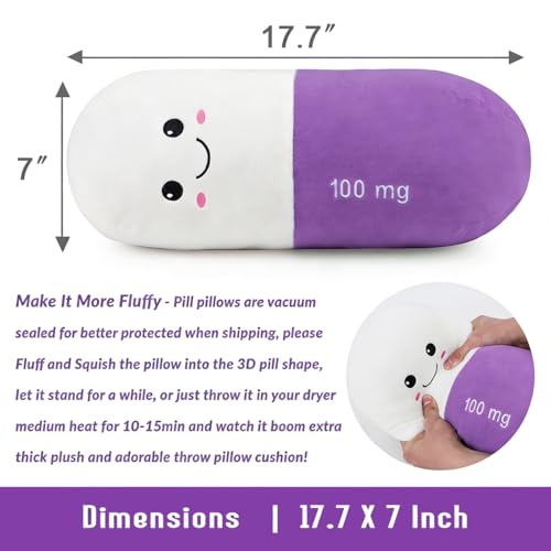 Cervical Neck Roll Pill Pillow, Cylinder Bolster Chill Pillows with Washable Cover, Round Neck Pillows Support for Bed Sleeping, Designed for Head, Neck, Lumbar, Legs Back and Yoga (Purple, M) - color: Purple