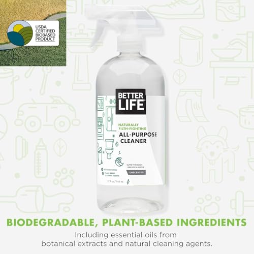 Better Life All Purpose Cleaner - Multipurpose Home and Kitchen Cleaning Spray for Glass, Countertops, Appliances, Upholstery & More - Multi-surface Spray Cleaner - 32oz Unscented - size: 32 Fl Oz (Pack of 1)