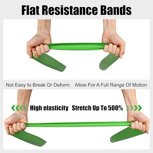 Latex Flat Resistance Bands for Physical Therapy and Rehab, Pilates, Yoga