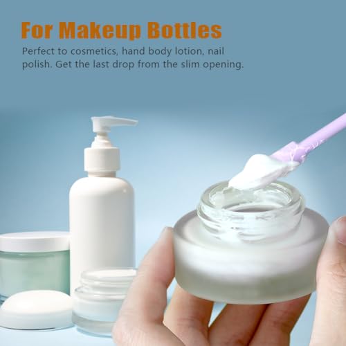 Silicone Spatula Set 6Pcs, Mini Jar Scraper for Makeup & Food | Mini spatulas reach every last drop in jars and bottles, reducing waste for food, cosmetics and personal care products. - color: Blue and purple