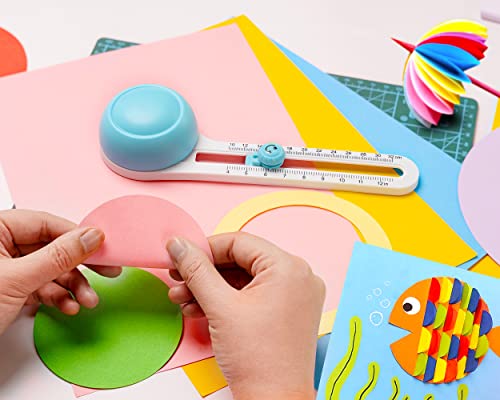 MyLifeUNIT Circle Cutter, Circular Rotary Cutter for Paper Crafts Scrapbooking (Included 6 Blades), Cutting Diameter 4 in to 12.6 in