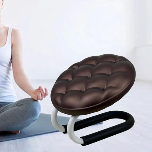 Kneeling Meditation Stool, Prayer Bench Gift Portable Kneeling Bench, Lightweight Meditation Bench Seat for Studio, Praying, Brown - color: Brown(round)