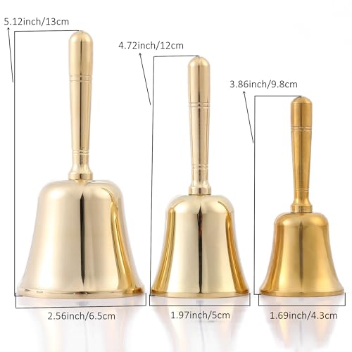 Homelavie Super Loud Solid Brass Hand Call Bell Dinner Bell (L) | Hand Bells for Seniors Bedside, Teacher Classroom Bell, Ringing Bell at Wedding, Tibetan Meditation Bells, Gift for Bedridden - size: Large