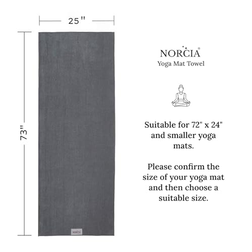 Non Slip Yoga Towel with Corner Pockets, Mat-Sized 24"x72", 100% Microfiber Sweat Absorbent, Perfect for Hot Yoga, Bikram, Pilates and More (Grey) - color: Grey