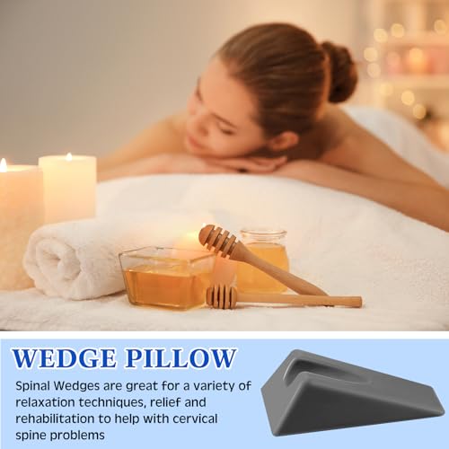 Suzile Mobilization Wedge 7.9 x 4.1 x 2 Inch Triangle Therapy Non Slip Silicone Wedge Pillow Sturdy Support for Relieve Spinal Pain Rehabilitation Tool(Gray) - color: Gray