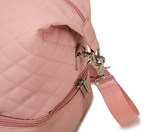 Kinmac Women's Travel Duffel Bag,Sports Gym Yoga Duffel Bag Weekender Overnight Totes Bag (Pink Embroider) - color: Pink Embroider