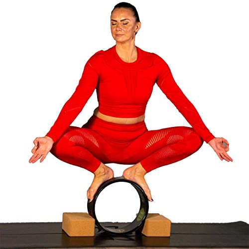 Enlighten Yoga Wheel - Great for Adding Active Strength and Flexibility to Your Exercise and Yoga Practice - color: Black - Ananda