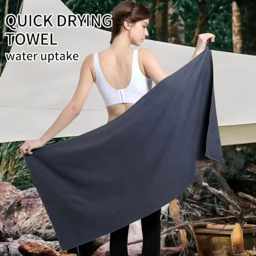 80 * 40cm Microfiber Sports Quick Dry Towel Men's Women's Super Soft Fitness Swimming Sweat Absorbent Sports Towel (Dark Gray) - color: Dark Gray