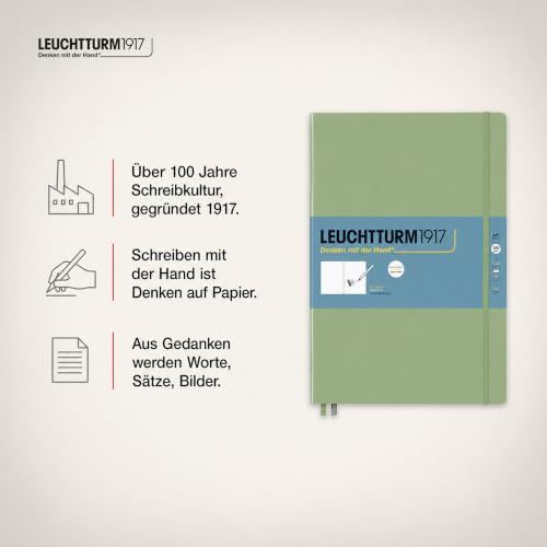 Leuchtturm1917 - Master A4 Hardcover Sketchbook (Sage) - 112 Pages of 150g/m² Paper - color: Sage, size: Master (A4+)