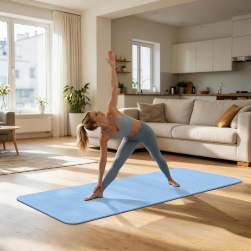 Foldable Yoga Mat, 72.8 x 31.5"(8mm) Extra Thick, Non-Slip TPE | 8-Fold Portable Fitness Exercise Mat for Yoga, Pilates, Gym, Home & Full-Body Workouts, Strength Training