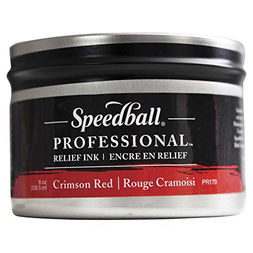 Speedball Professional Relief Ink Crimson Red 8OZ - color: Crimson Red, size: 8 fl oz
