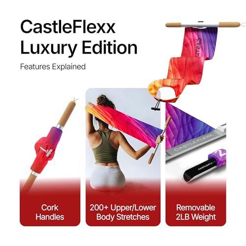 CastleFlexx Mobility and Full Body Strengthening Device - color: Fire, size: Standard 5'0 - 5'8