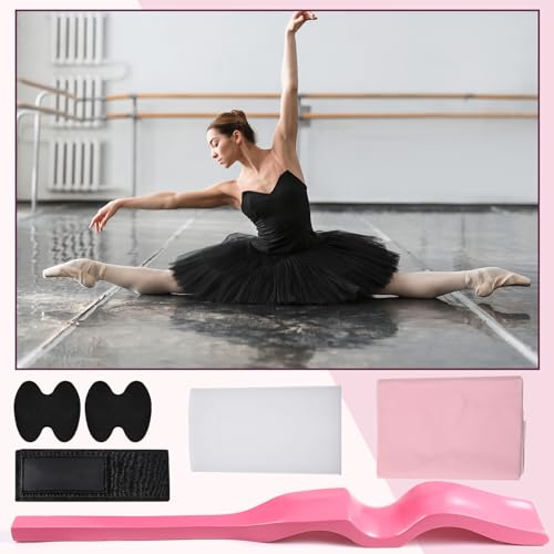 Silipull Ballet Foot Stretcher Set Dance Stretching Equipment Pine Dance Feet Arch Enhancer with Elastic Stretch Band 2 Pads Leg Strap Carry Bag for Dancers Gymnastics Yoga Flexibility Workout - color: Pink