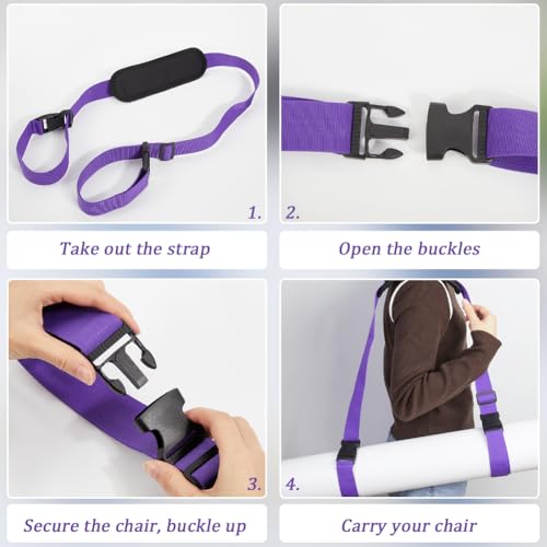 GORGECRAFT Scooter Straps Adjustable Carrying Strap with Non-Slip Shoulder Pad Blue Violet Beach Chair Replacement Universal Carry Strap Yoga Mat Sling Holder for Camping and Outdoor Backpack - color: Blue Violet