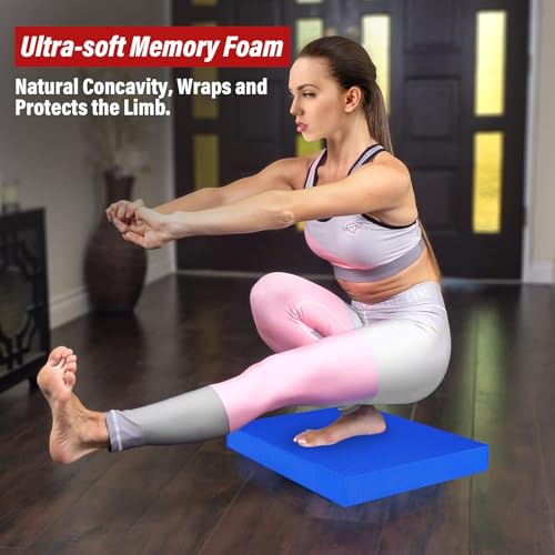 Balance Pad- Foam Balance Pad for Workout, Non-Slip & Water-Resistant Stability Trainer Mat, Soft TPE Exercise Foam Mat for Rehabilitation Stability,Physical Therapy,Fitness,Yoga (15.7" * 13" * 2") - color: Blue