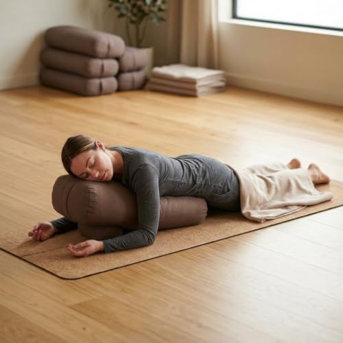 Rectangular Yoga Bolster | Restorative Yoga Prop, Yin Yoga Support, Rectangular Shape, Firm Cushion Support, Meditation Aid