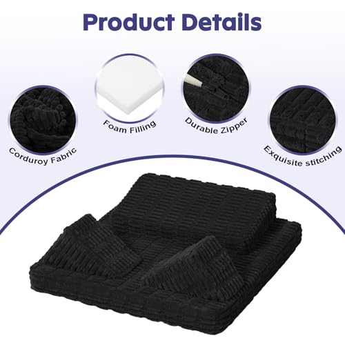 Meditation Cushion, Meditation Mat with Knee Support, Ink Black - color: Ink Black, size: 24X24X2 Inch