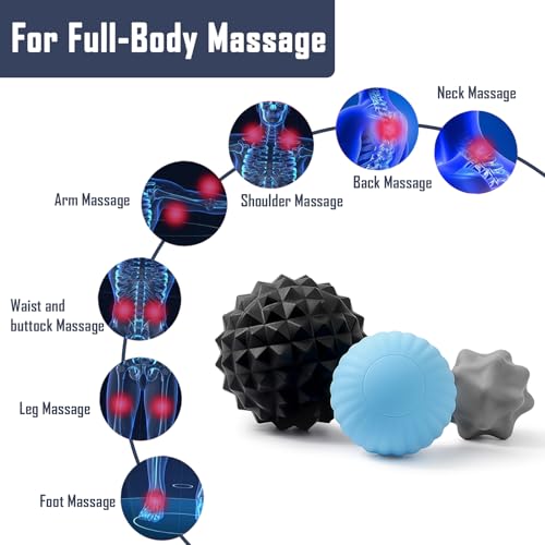 Silicone Massage Ball Set for Deep Tissue and Trigger Points | Lacrosse Massage Balls for Myofascial Release, Muscle Knots & Plantar Fasciitis - style: Silicone Muscle Relief Set