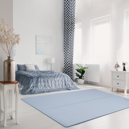 Gogokiwi Large Yoga Mat (6'x4') – 1/4" & 1/2" Thick Exercise Mats for Home Workout, Extra Wide Workout Mats for Home Gym, Yoga, Pilates, Stretching, Floor & More - color: Baby Blue, size: Extra Cushion (1/2 Inch Thick)