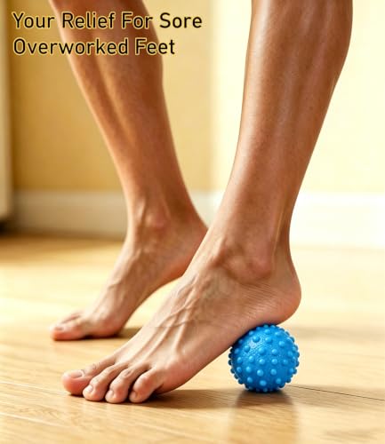 Foot Massage Ball Deep Tissue Myofascial Release Tool for Plantar Fasciitis Relief Portable Acupressure Roller for Tight Muscles Fascia Ball for Home Office Gym Travel Blue - color: 1 Blue Ball