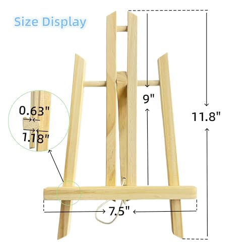 Adjustable Portable Tabletop Easel Stand for Painting, Wooden Art Easel, Painting Easel for Canvas and Sign Display – Sturdy, Versatility Art Easel for Painting Parties (11.8"X7.5"X1.18") - size: 11.8"X7.5"X1.18"