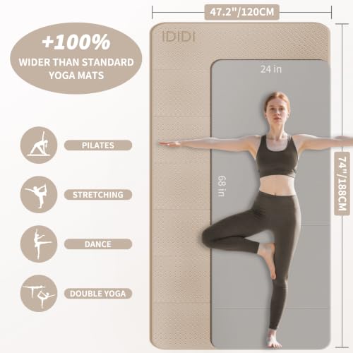 Foldable Yoga Mat Extra Large (74.0" x 47.2" x 0.4") - color: Beige