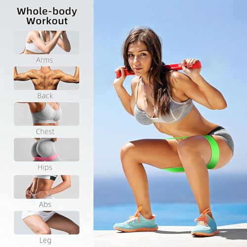 Resistance Bands for Working Out,5 PCS Elastic Loop Set for Hip & Leg Workouts