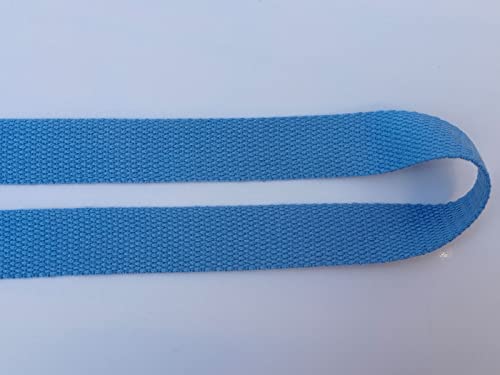 1 Inch Cotton Webbing 10 Yards Cotton Strap for Tote Canvas Bags Crafts Sewing (2027 Light Blue) - color: Blue