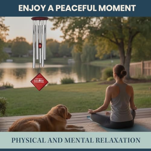 Woodstock Chimes Encore Collection, Chimes of Mercury, 14'' Silver Mercury Wind Chimes for Outdoor, Patio, Home or Garden Décor (DCS14)
