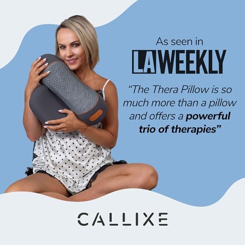 CALLIXE Original TheraPillow – 3-in-1 Neck Massager Pillow with Heat & Gentle Traction | Relaxing Neck & Shoulder Support with Vibration Massage, Wireless Design & USB-C Charging
