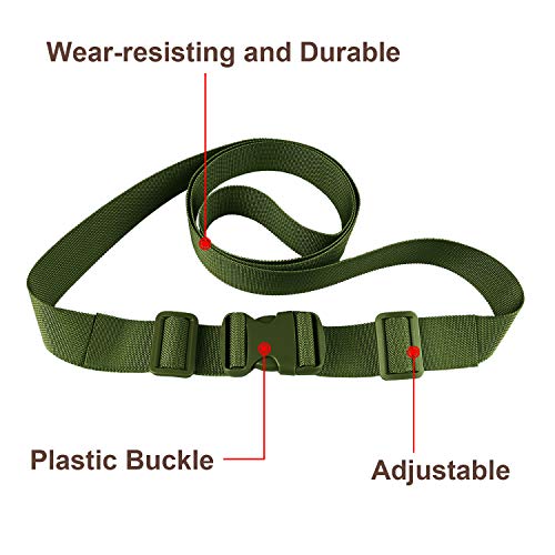 MAGARROW 1.5" Utility Straps with Buckle Adjustable, 4-Pack (Army Green, 9.5 feet Long) - color: Green, size: 1.5 in x 9.5 ft
