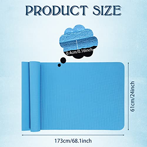 LEIFIDE 10 Pack Yoga Mat Bulk 68'' x 24'' x 4mm Thick Yoga Mat - color: Blue