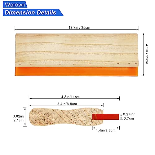 Worown 13.7 Inch Screen Printing Squeegee, 75 Durometer Wooden Scraper for Screen Printing - color: Wood, size: 13.7 Inch