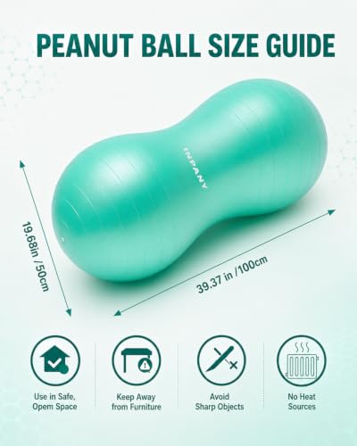 INPANY Peanut Exercise Ball for Labor, Physical Therapy & Fitness - color: Green
