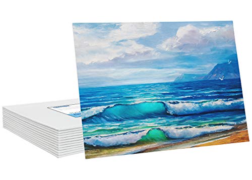 FIXSMITH Canvas Boards for Painting 11x14 Inch, Super Value 12 Pack White Blank Canvas Panels, 100% Cotton Primed, Painting Art Supplies for Professionals, Hobby Painters, Students & Kids - size: 11"×14"