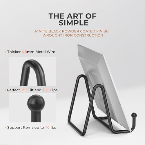 TR-LIFE 4 Pack 3 Inch Small Display Stands - Plate Holder Stand for Picture Frame, Book, Photo Easel (Black) - size: 3 Inch
